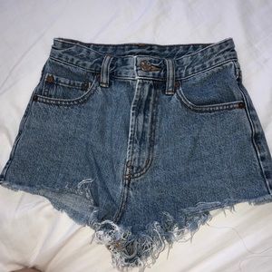 High rise denim shorts